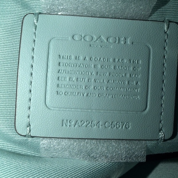 Coach Two-Tone Green and Light Blue Tote - Picture 13 of 14